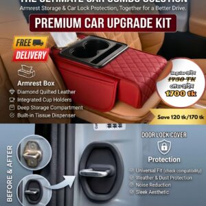Arm Rest Storage Box + Silicone Car Lock Cover Combo Offer!