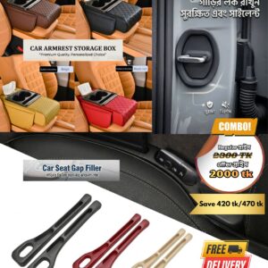 Car Armrest Storage Box+ Seat Gap Filler+Lock Cover Combo Offer!