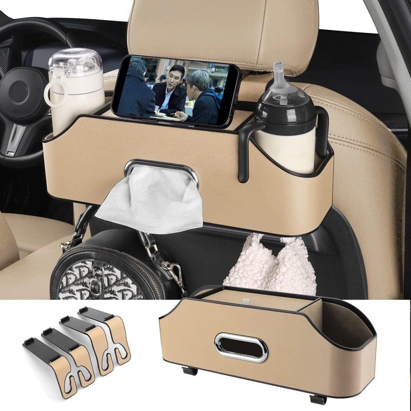 Car Back Seat 3-in-1 Multi-Functional Organizer-Tissue Box Holder - Image 3